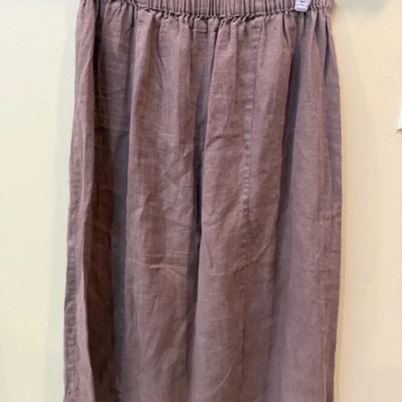 Flax Jeanne Engelhart Maxi Skirt Pull On Linen Sz. L Brown Lagenlook Minimalist - Picture 3 of 8